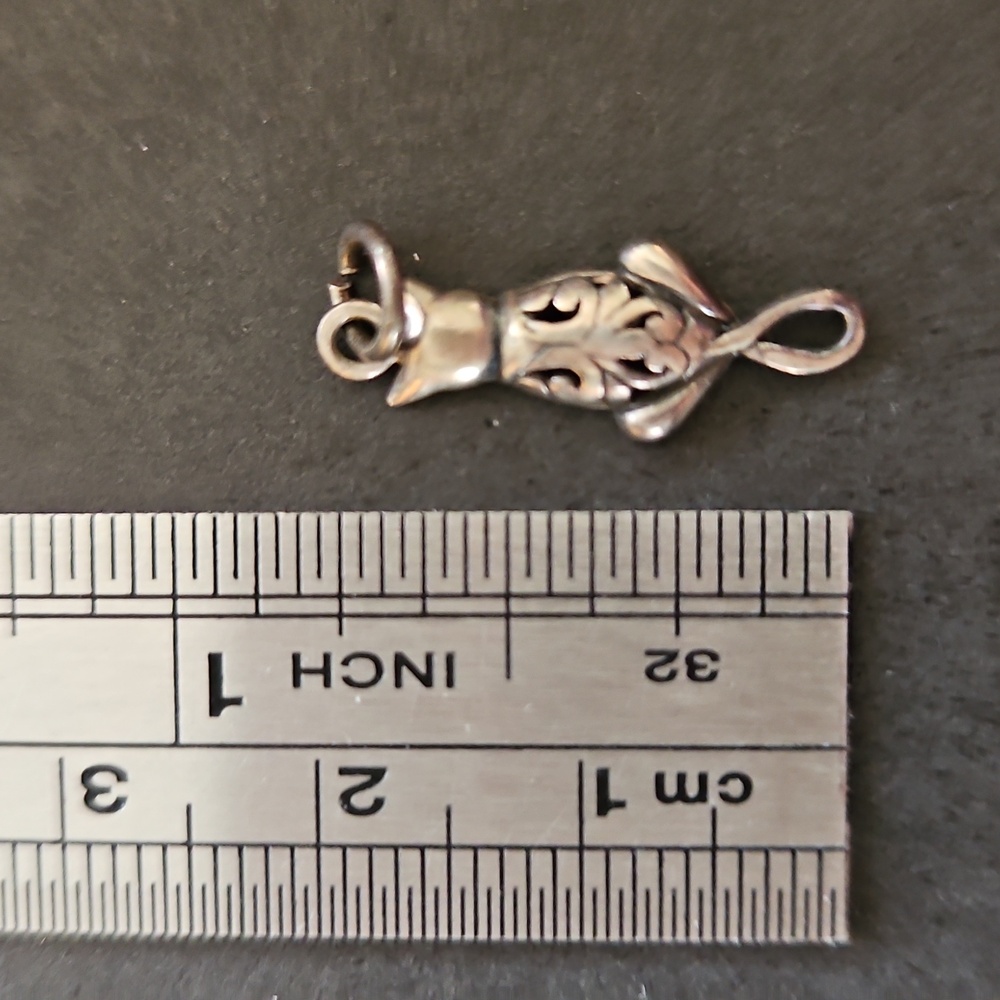 Sterling Silver Cat Charm - Picture 4 of 4